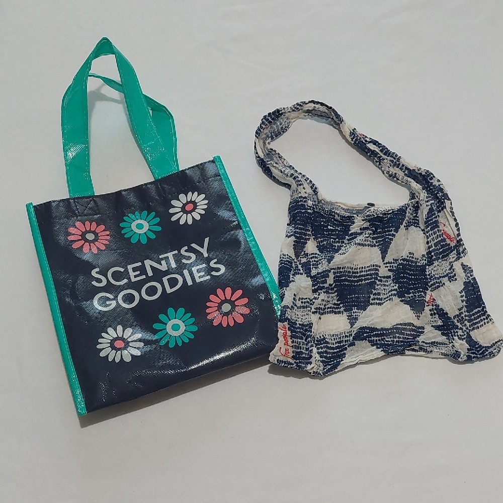 Free People Blue and White Tote Bags